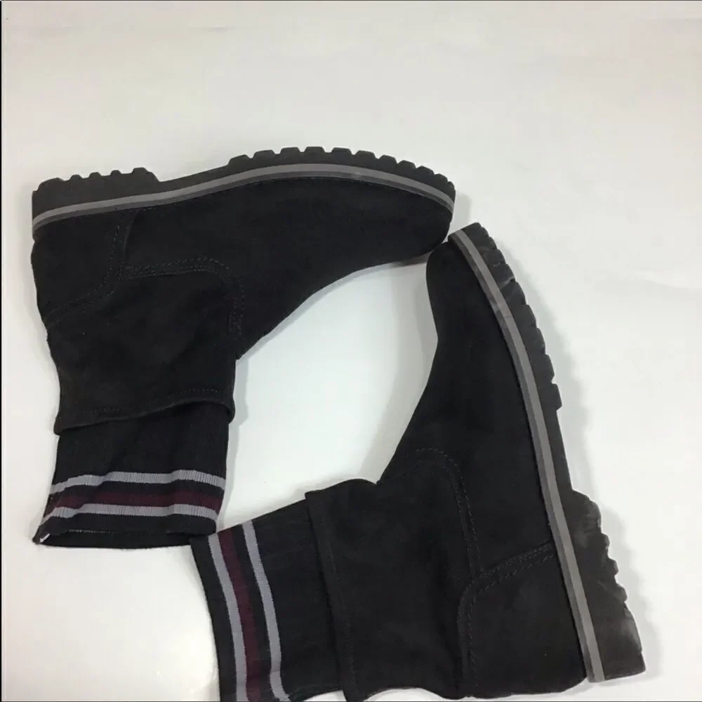 Tommy Hilfiger Black Pasilla Faux Suede Ankle Boots Size 9 1/2